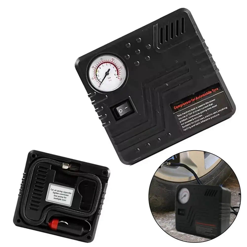 Auto-Notfallluftpumpe, Auto-Reifenfüller, DC 12 V, mit Manometer – Bild 2