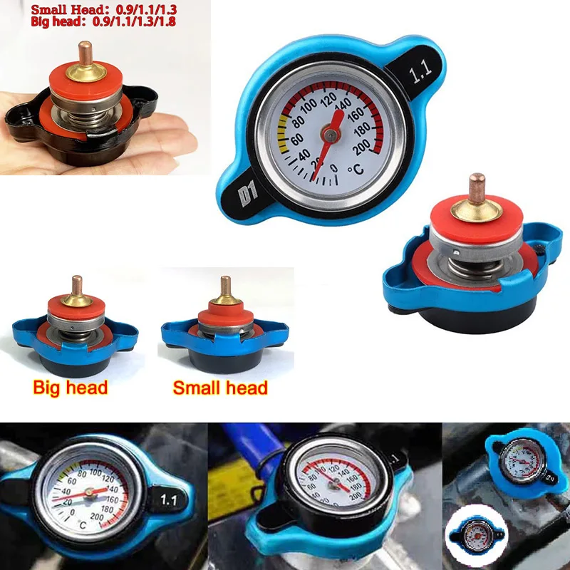 Auto und Motorrad Thermostat-Kühlerdeckel mit Wassertemperaturanzeige, Klein- und Großkopf-Optionen, 0,9 Bar