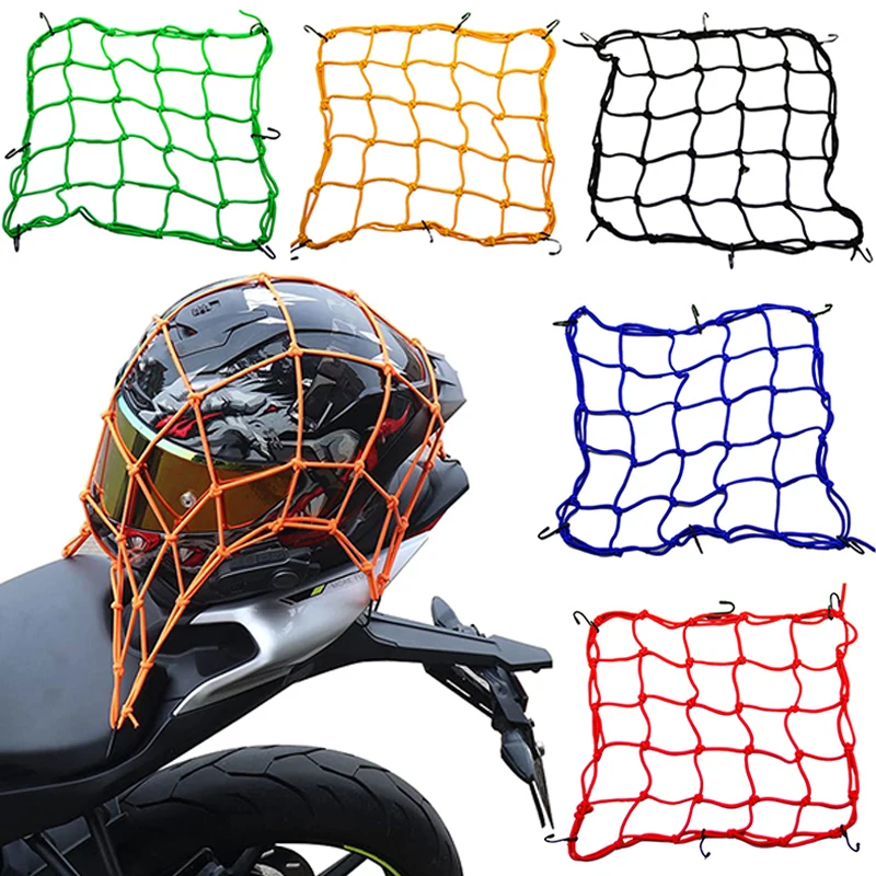 40 x 40 cm Motorrad 6 Haken elastisches Bungee-Netz Motorrad Aufbewahrung Helm Tank Gepäck Mesh Web Motorrad