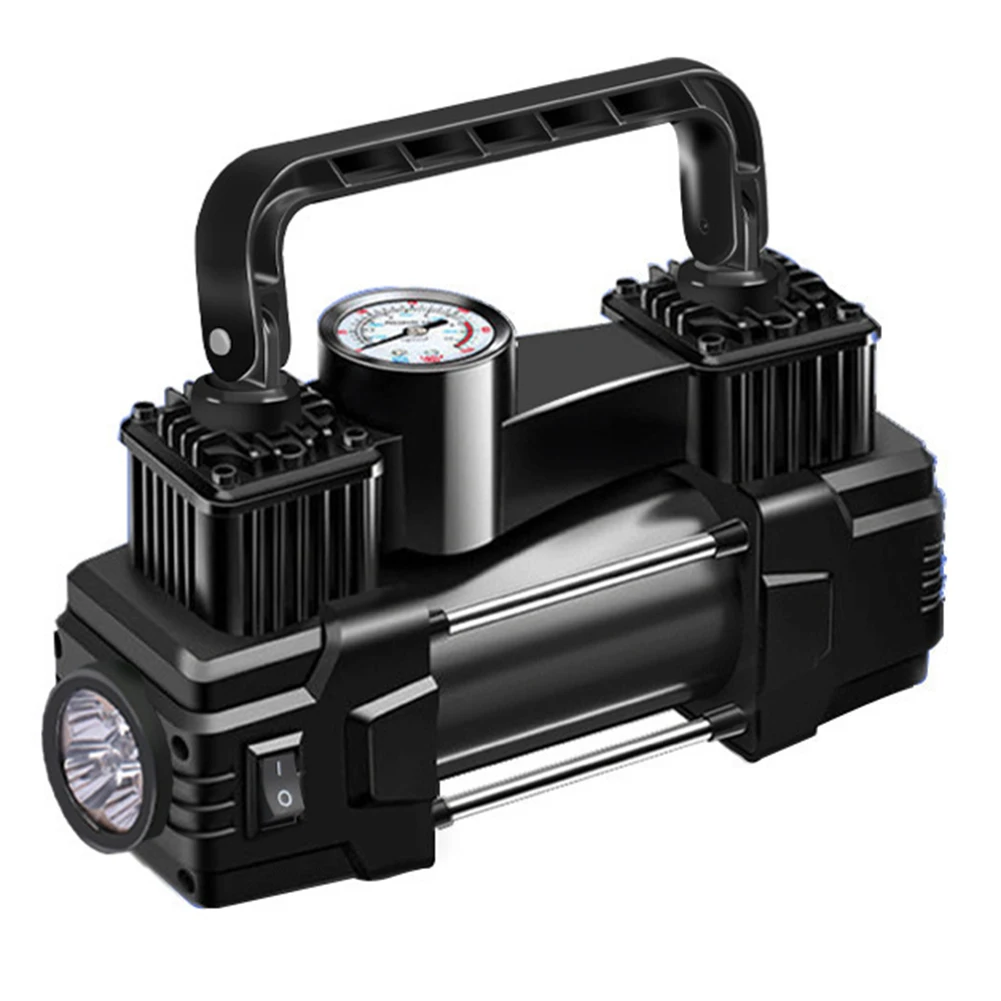 12v 150psi Mini-Luft kompressor Zweizylinder-Hochleistungs-Reifen füller mit LED-Licht Auto elektrische