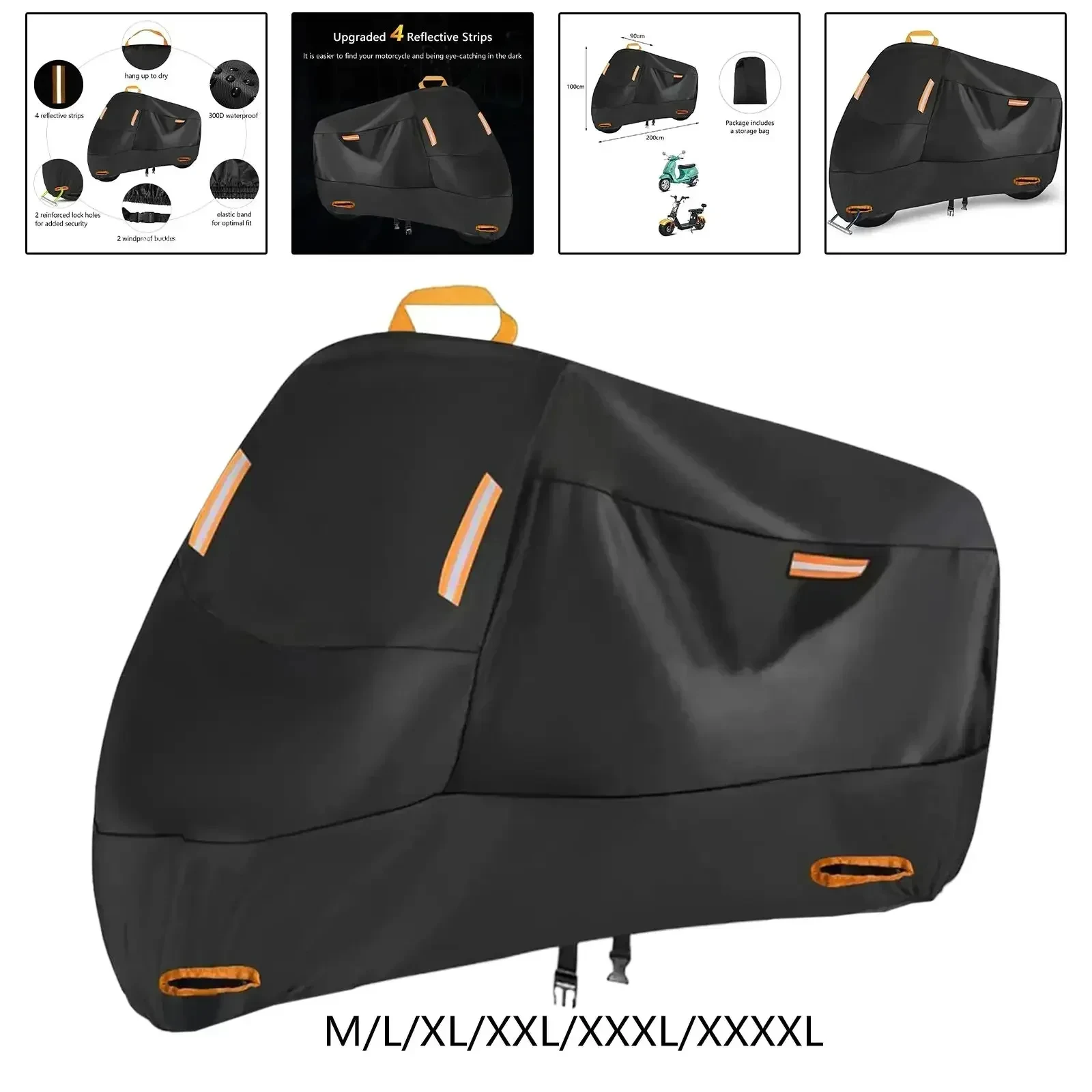 Motorradabdeckung Wasserdicht Ganzjährig Staubdicht UV-Schutz Outdoor Indoor Roller Verschleißfester Stoff