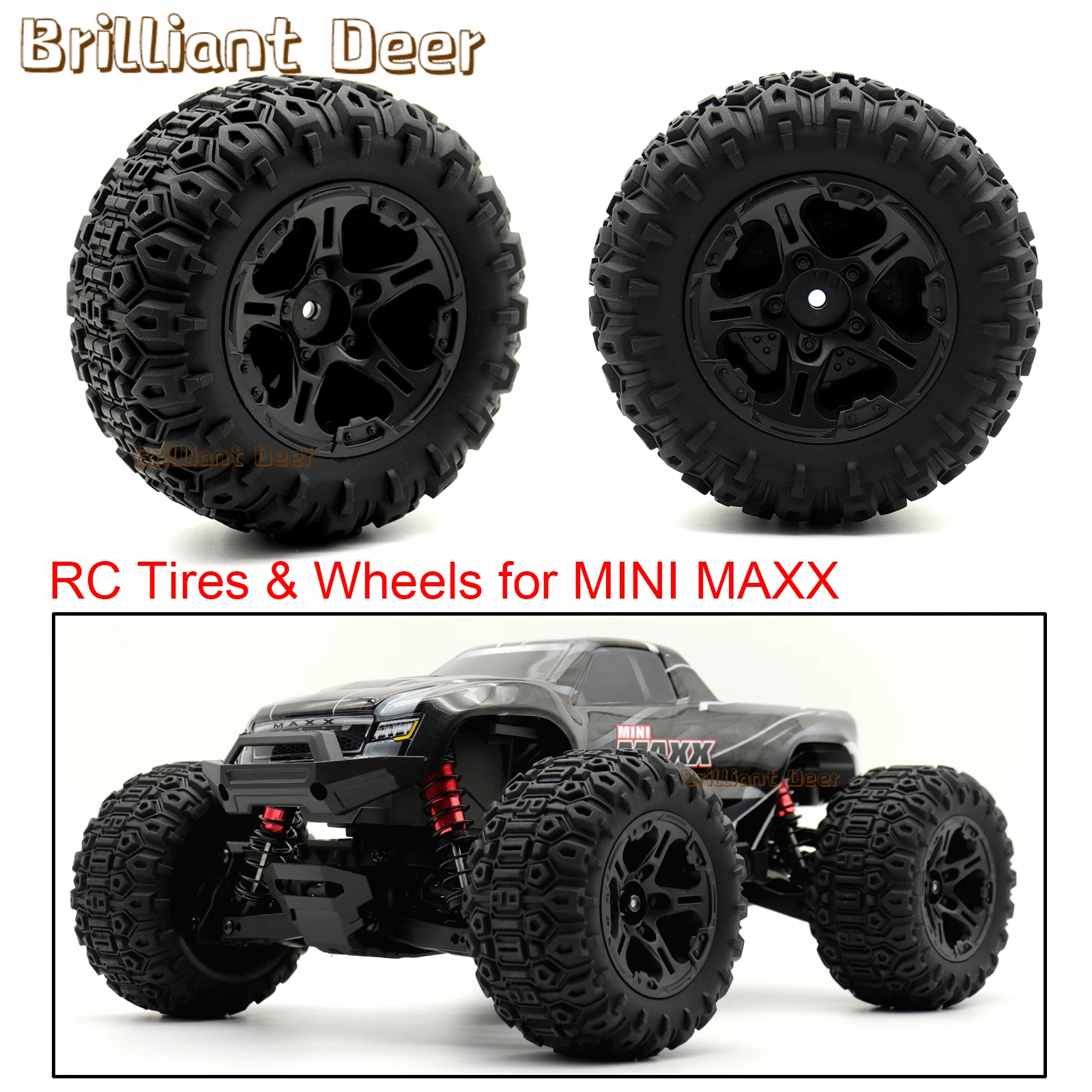 12mm Sechskant RC Reifen und Rad Upgrade Teile für Traxxas 1/10 MINI MAXX RC Monster Truck Fernbedienung Auto