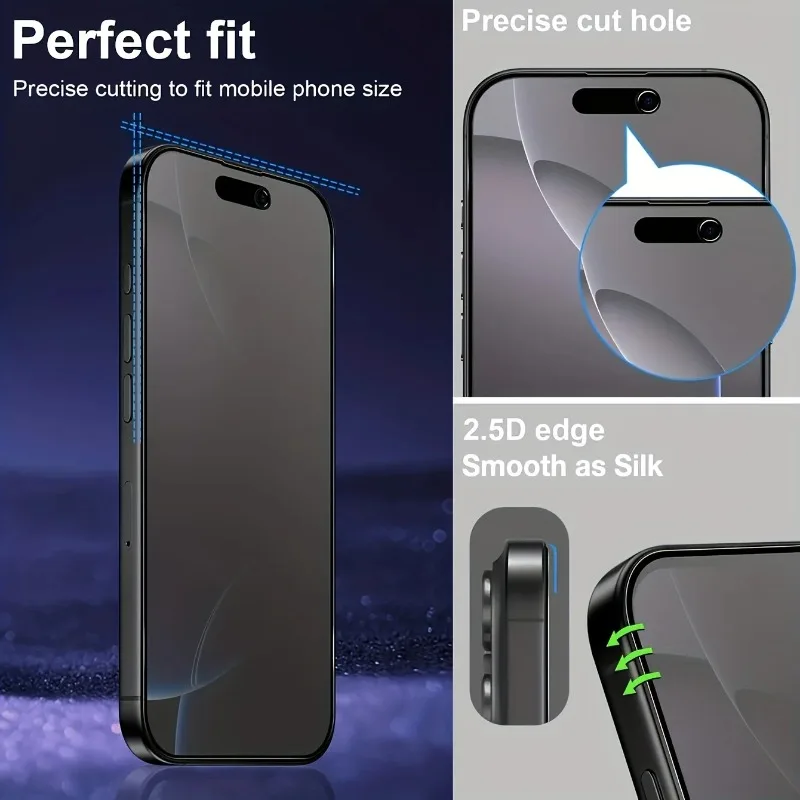 4er-Set Matt-Keramik Blickschutzfolie für iPhone 17 16 15 14 13 12 11 – Bild 3