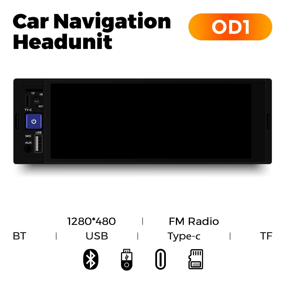 1Din Wireless CarPlay Android AUTO HD-Touchscreen Universal 6,86'' Autoradio FM Stereo MP5 Multimedia-Player