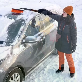 2-in-1-Autobürste und Eiskratzer, Autobürste, ergonomischer Schaumstoffgriff, Fenster-Eiskratzer