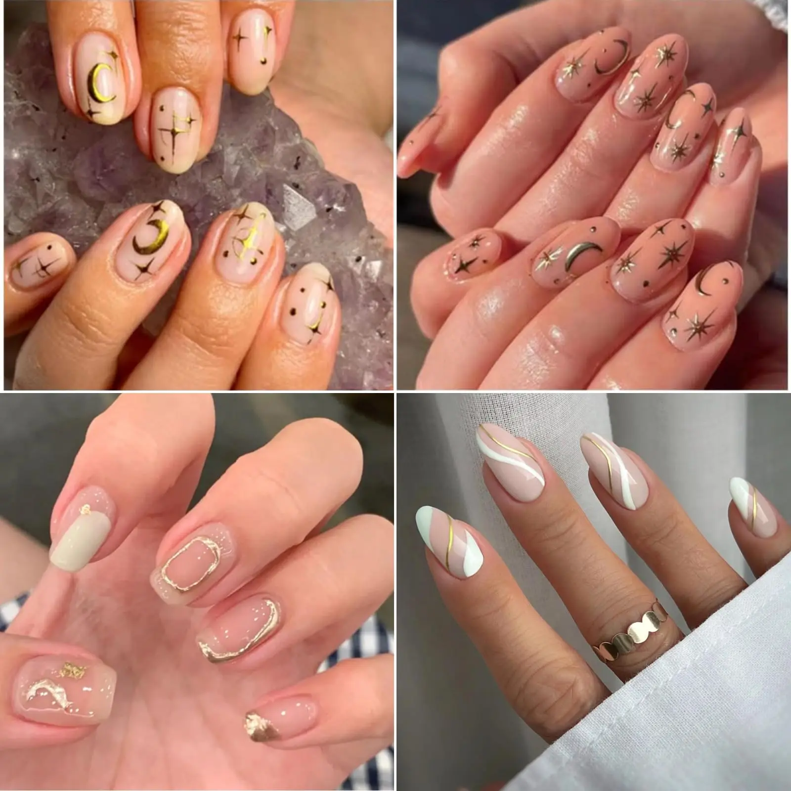 30 Blatt goldene Nagelkunst-Aufkleber, 3D-selbstklebende – Bild 5