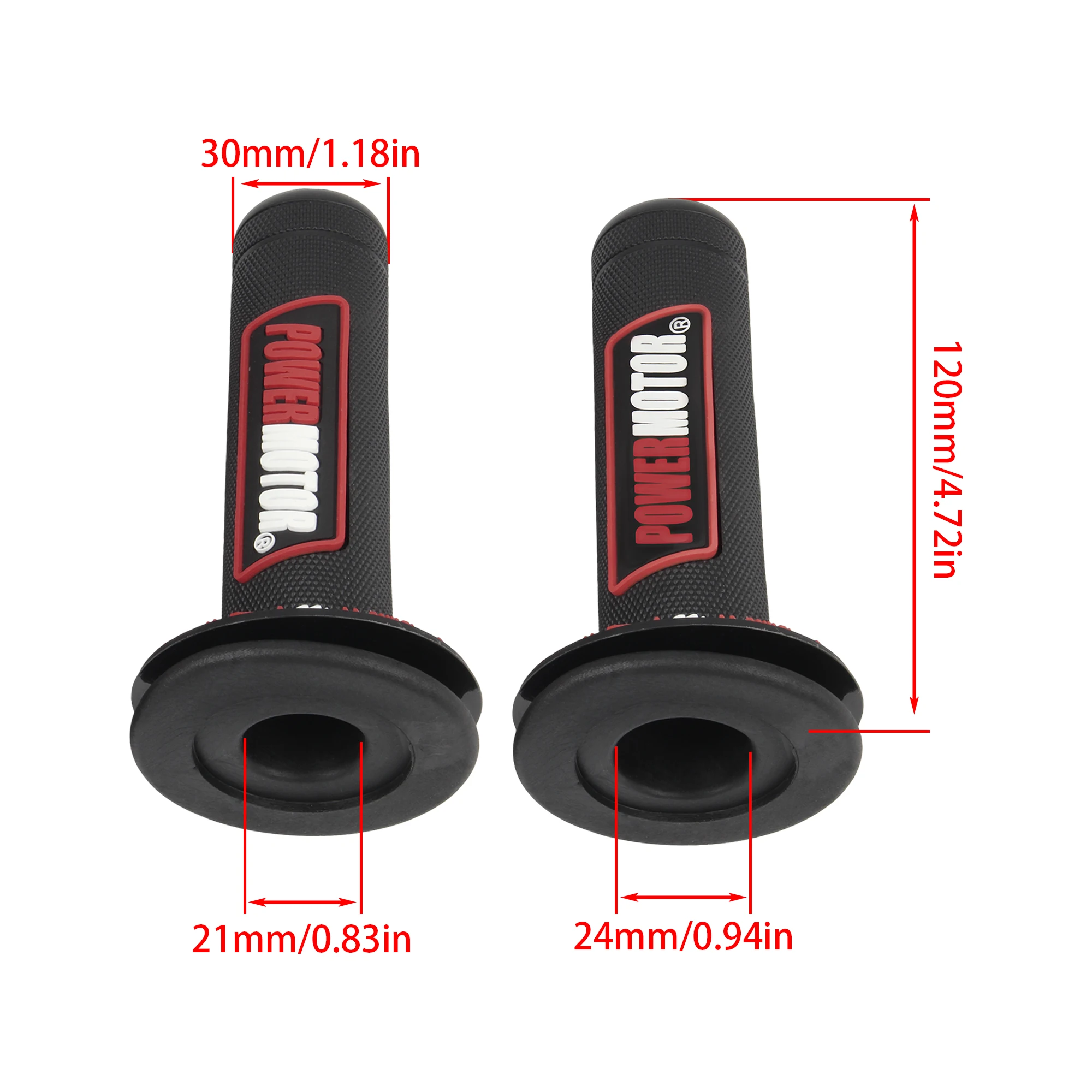 Motorrad Lenkergriffe 24/22mm Universal Gummi-Gel Handgriffe – Bild 2
