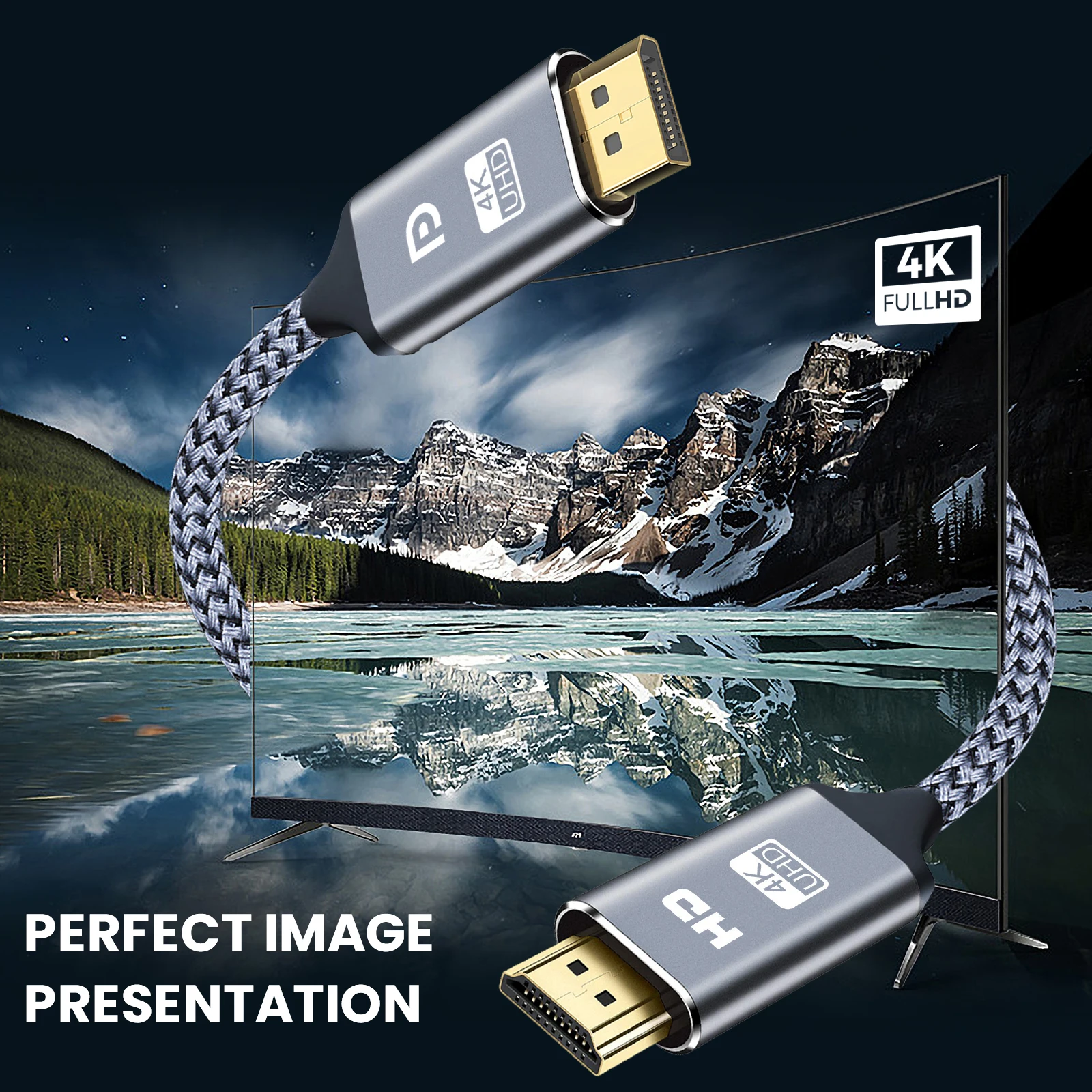 DisplayPort auf HDMI Kabel 4K 60 Hz, Video und Audio – Bild 5