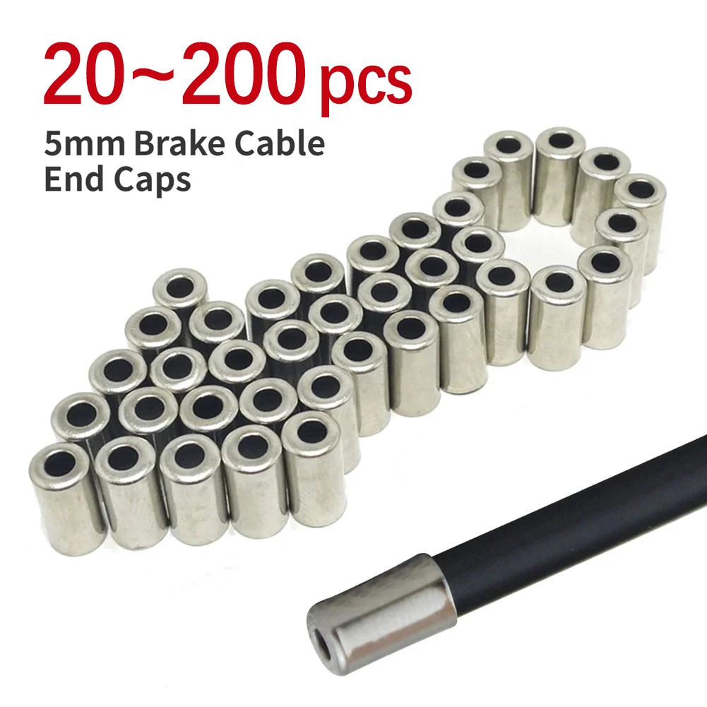 Fahrrad 5mm Brems Kabel Gehäuse Ferrule Kupfer End Kappen MTB Rennrad Kabel End Abdeckungen bremsleitung Kappe