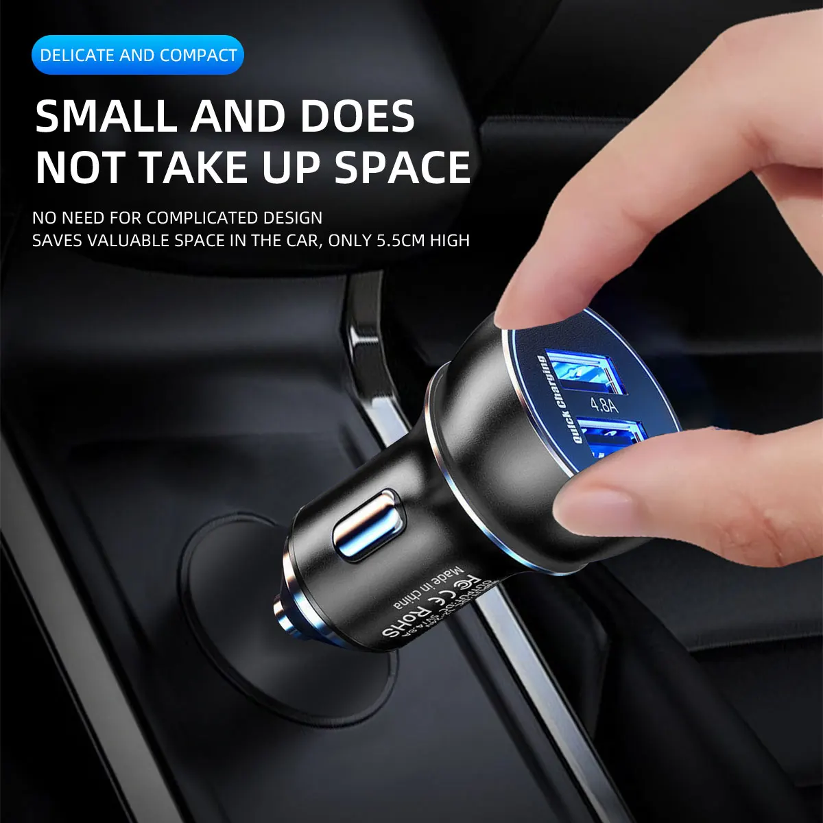 Universelles Auto-USB-Doppelport-Ladegerät Mini Auto-Ladegerät DC – Bild 6