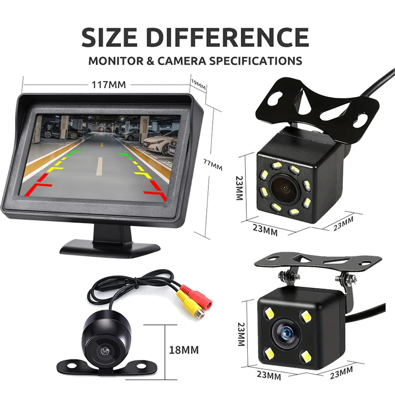 4,3 Zoll Rückfahr kamera Monitor Bildschirm Rückfahr kamera – Bild 6