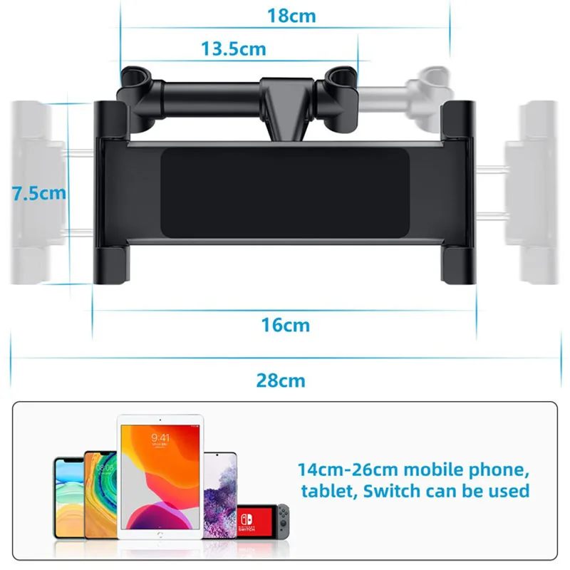 Teleskop Auto Hinten Kissen Telefon Halter Tablet Auto Ständer Sitz – Bild 2