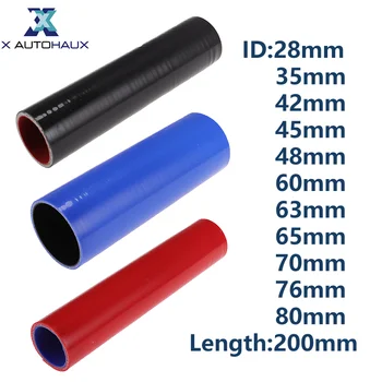 X Autohaux 28/35/42/45/48/60/65/70/76/80 mm ID Auto-Silikonschlauch, 200 mm Länge, Kühler-Kühlmittelrohr