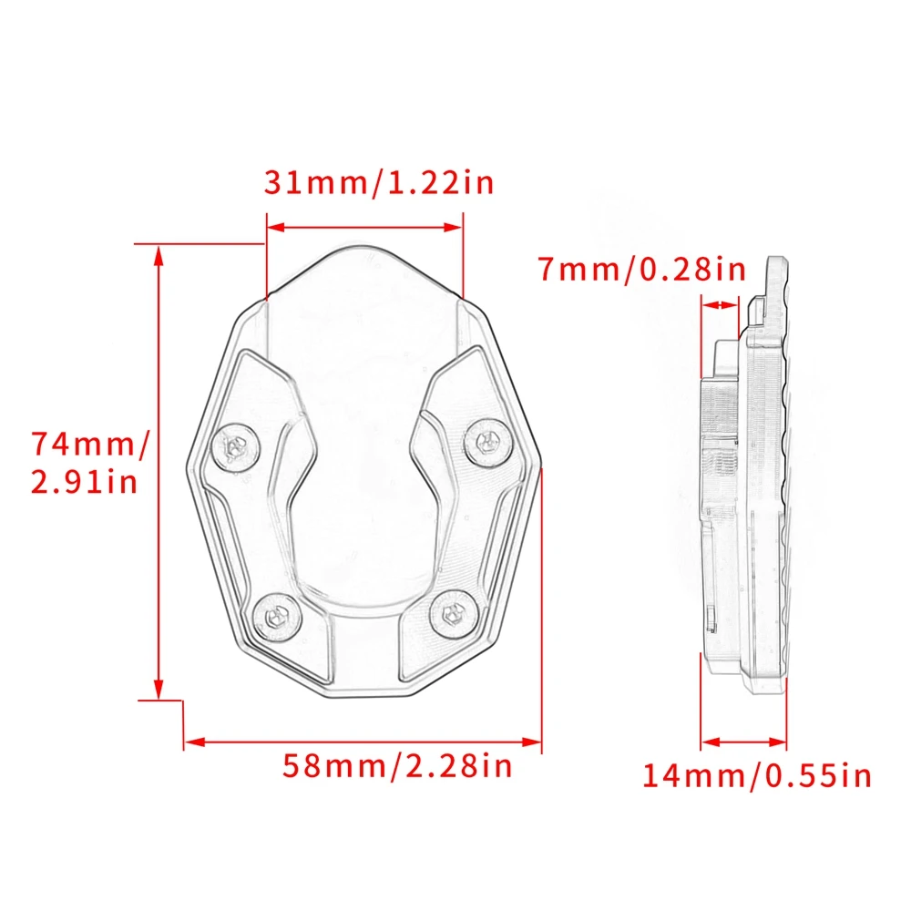 Aluminium Motorrad Seitenständerplatte Universal Vergrößerung – Bild 6
