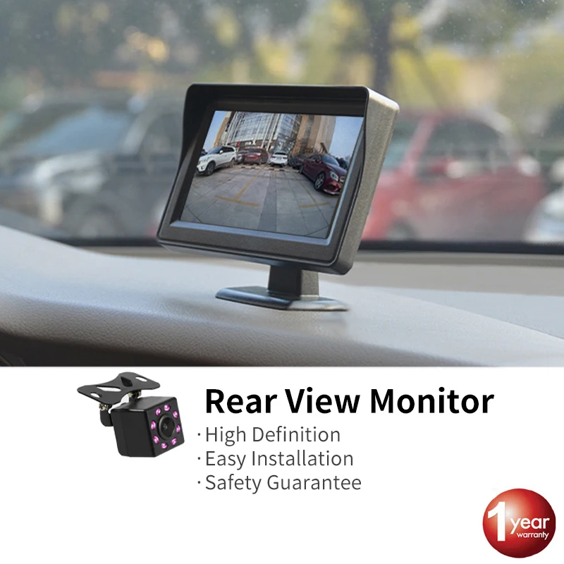 Auto Monitor 4,3 "Bildschirm Für Rückansicht Reverse Kamera TFT LCD Display HD Digital Farbe 4,3 Zoll PAL/NTSC