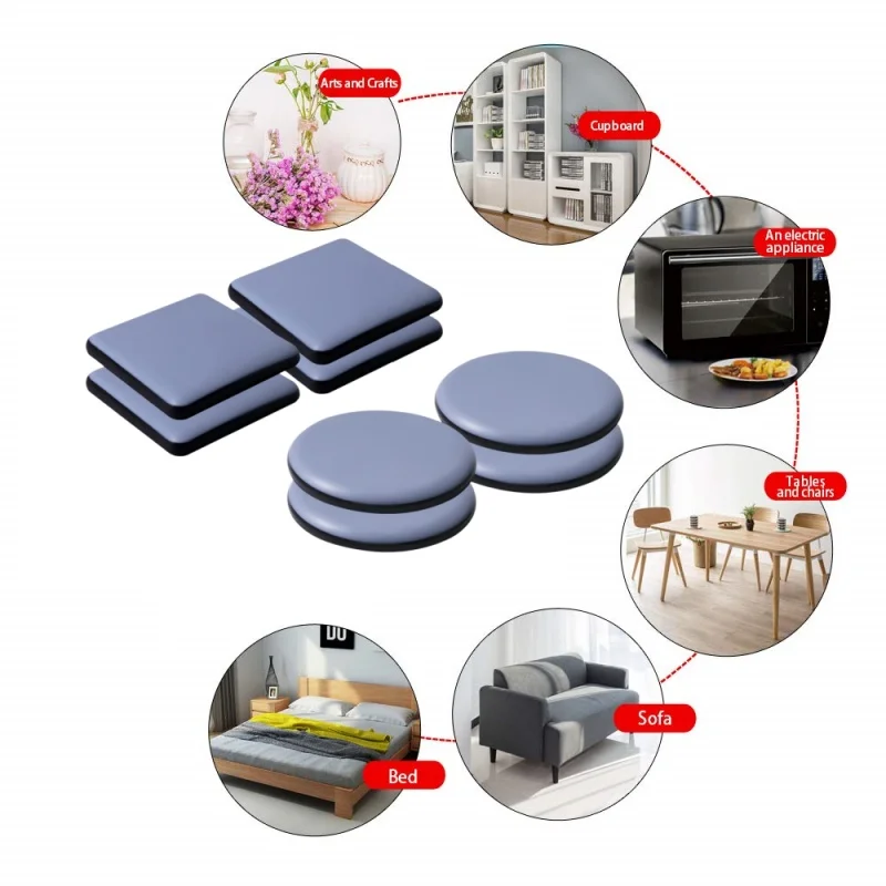 Möbel Bein Slider Pads Anti Scratch Einfach Bewegen Schwere (4 Stück) – Bild 6