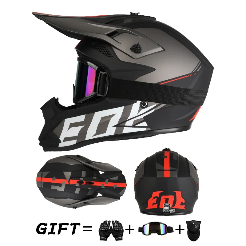 Offroad-Motorradhelm Rally Downhill Vollhelm mit Schutzbrille Geeignet – Bild 4