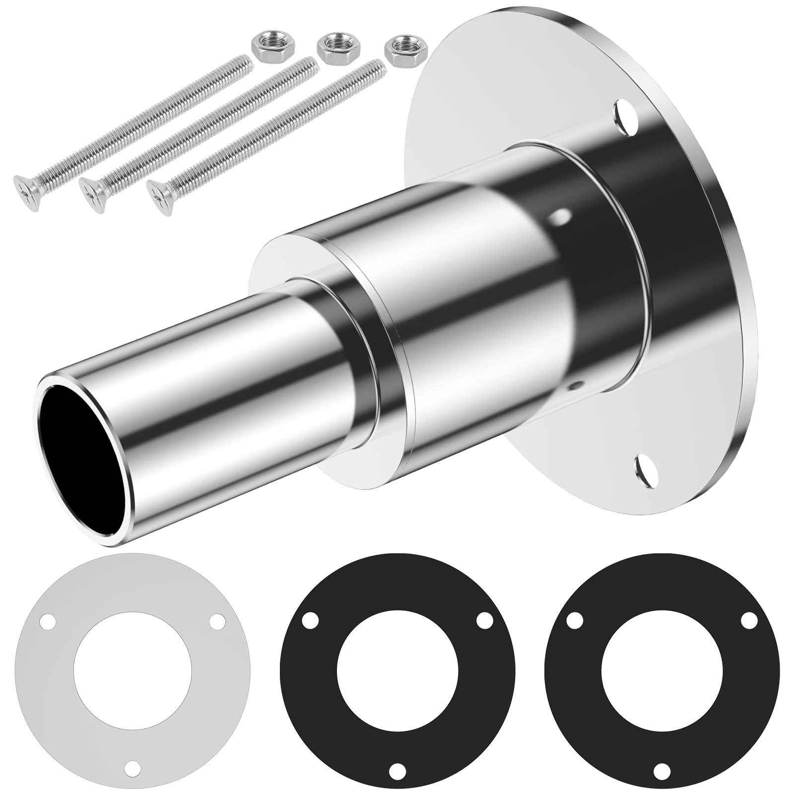 Gerade durch Rumpf-Auspuffhaut, 316 Edelstahl-Auspuffrohr-Montagesatz, passend für 24-mm-Rohr