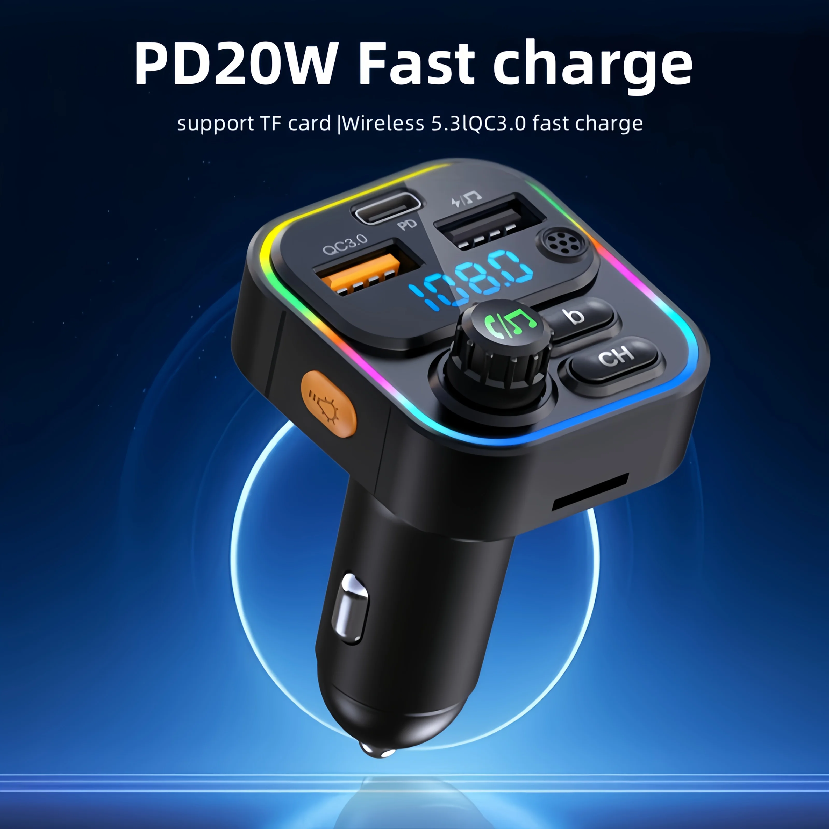 FM Sender Bluetooth 5,3 Freisprecheinrichtung Auto AUX Radio Modulator – Bild 2