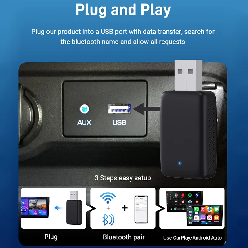 2026 NEU Kabelgebundenes zu Kabelloses CarPlay und Android Auto 2-in-1 – Bild 2