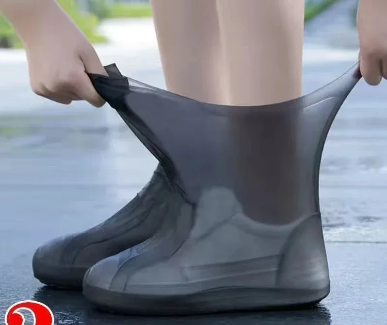 1 Paar wasserdichte Silikon-Überschuhe, lippenbeständige Gummi-Regenstiefel, Regenausrüstung, Überschuhe