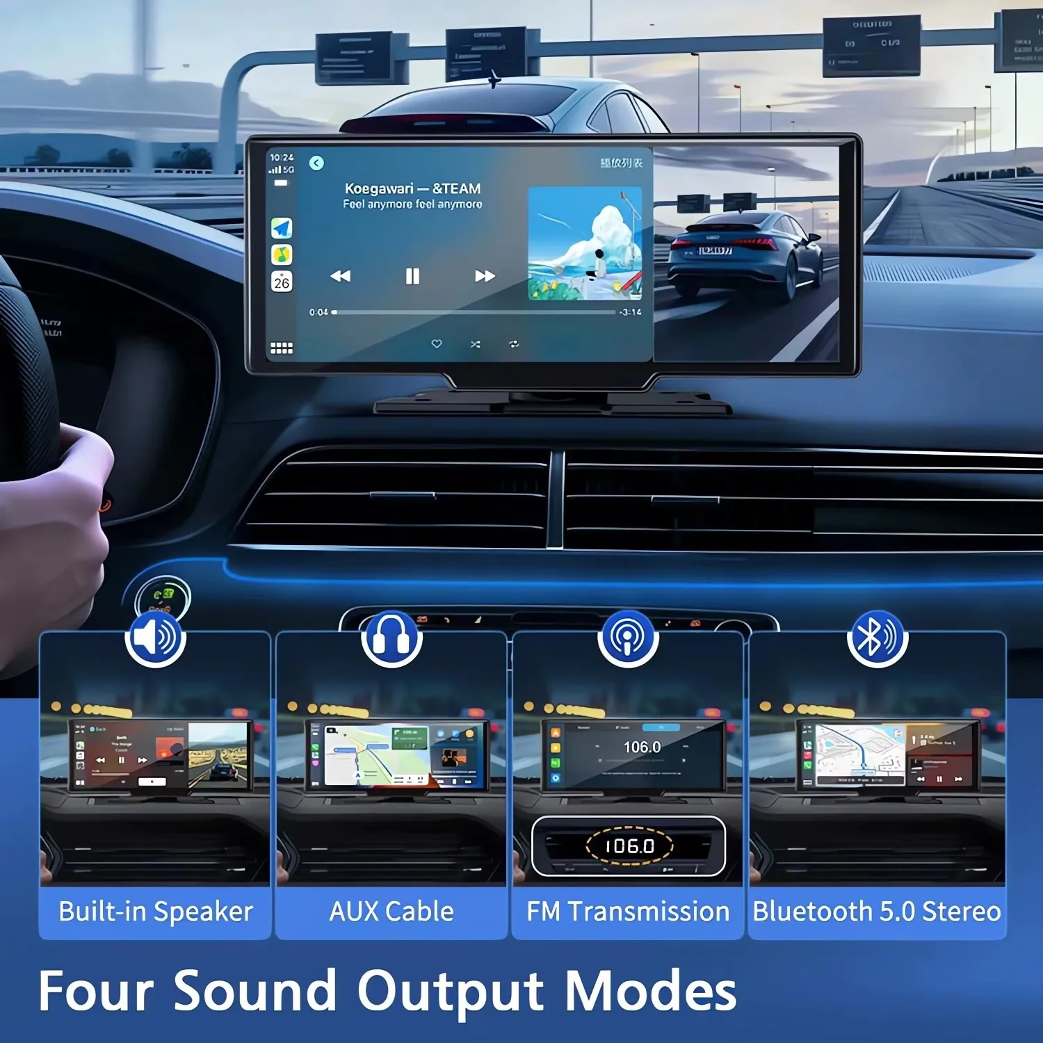 Dashcam 4K 3840*2160P Auto-DVR Carplay Android Auto GPS 5G WIFI Stream – Bild 6
