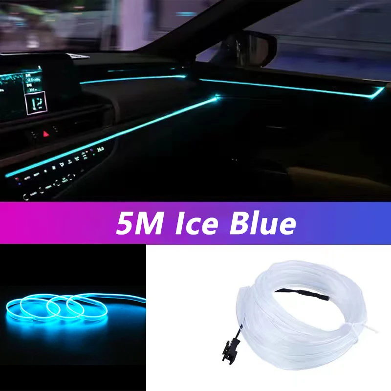 5m Auto Innenraum LED-Streifen Licht Neon El Verkabelung dekorative Lampe für Auto DIY flexible Umgebungs