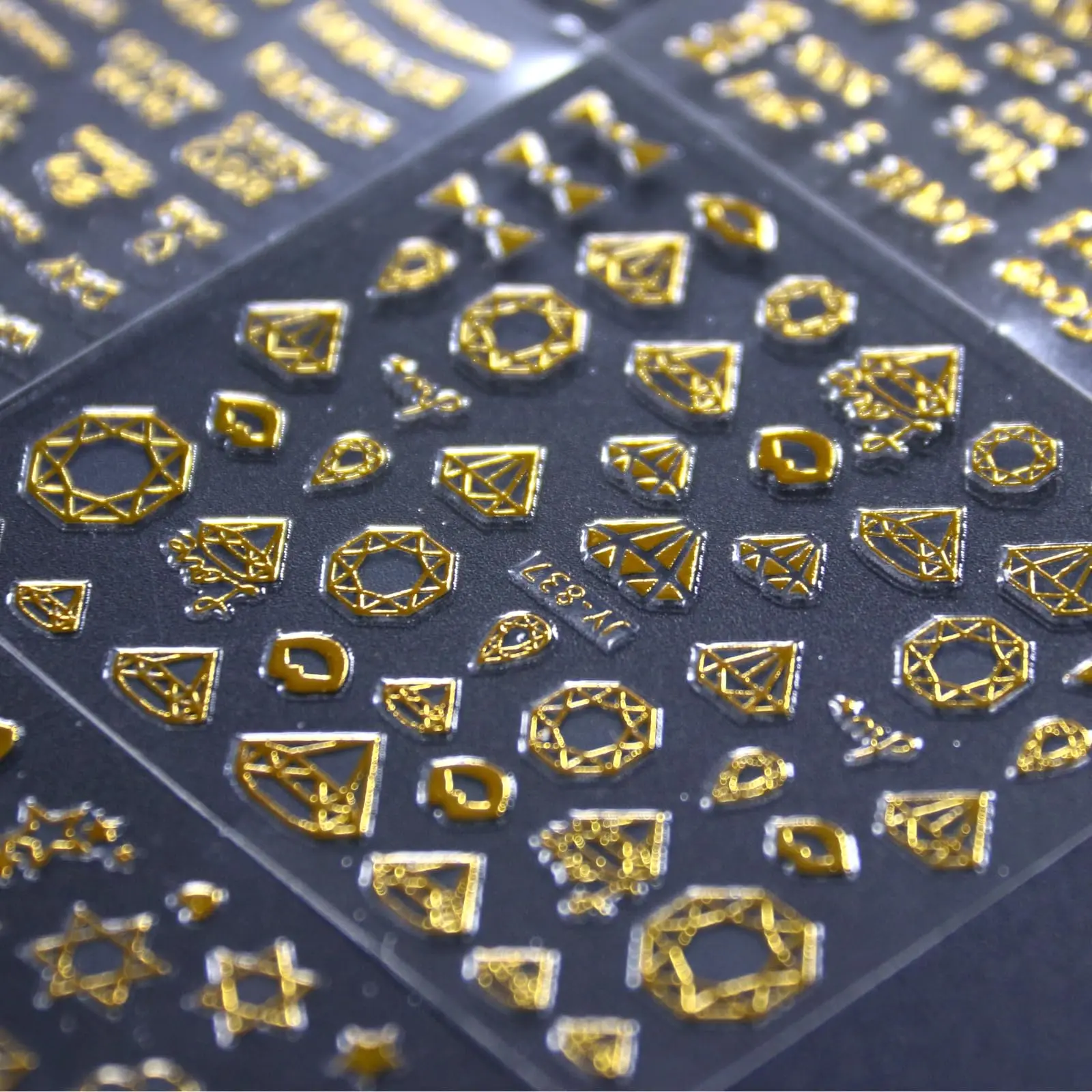 30 Blatt goldene Nagelkunst-Aufkleber, 3D-selbstklebende – Bild 3