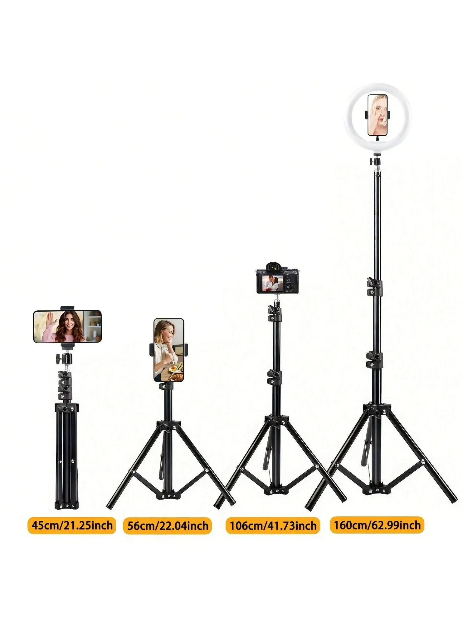 63-Zoll mit faltbarem Stativ und Telefonhalterclip 160,02 cm – Bild 2