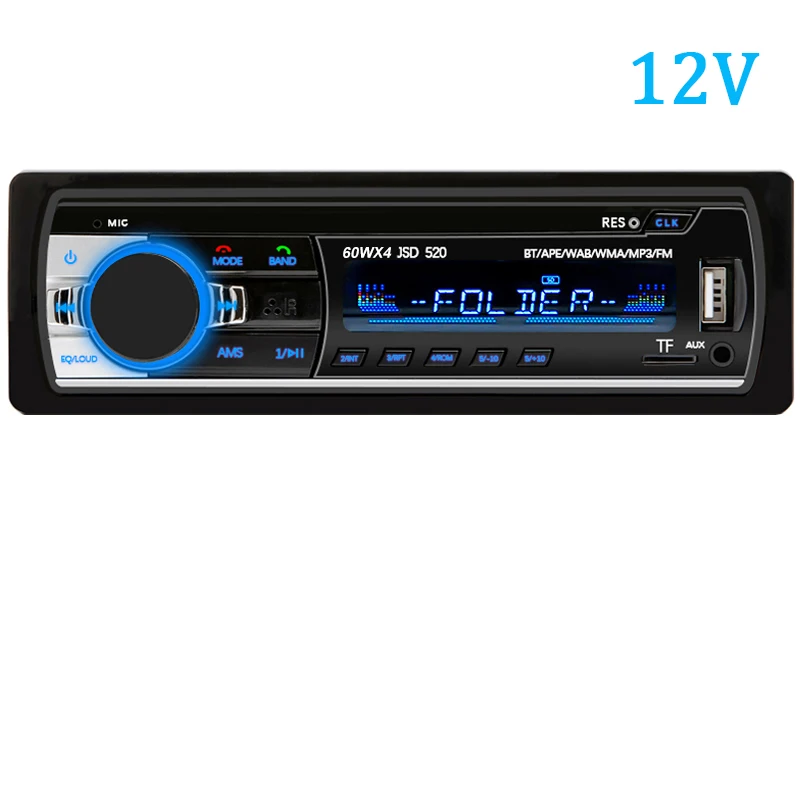 Autoradio-Stereo-Player, digitaler Bluetooth-Auto-MP3-Player, 60 W x 4 FM-Radio, Stereo-Audio, Musik, USB/SD