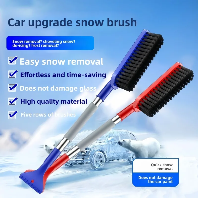 Auto-Schneeschaber, Schneebürste, Multifunktionales Auto-Reinigungswerkzeug, Auto-Glas-Frostbürste, Frühlings