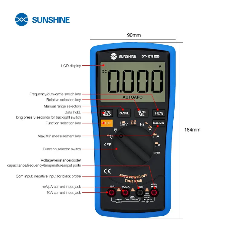 SUNSHINE DT-17N Auto Range LCD-Display Multimeter Digitalmultimeter – Bild 6