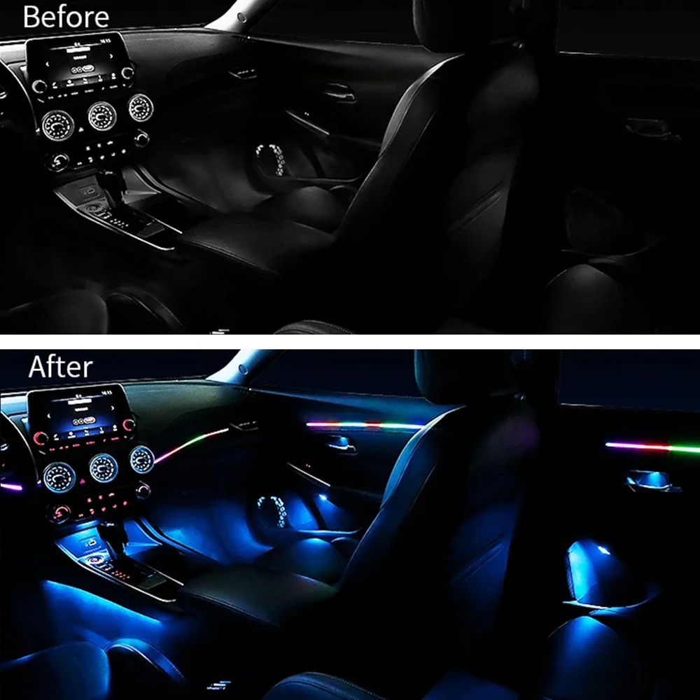 18-in-1 Vollfarbige Streamer-Auto-Ambientebeleuchtung RGB 64 Farben – Bild 5