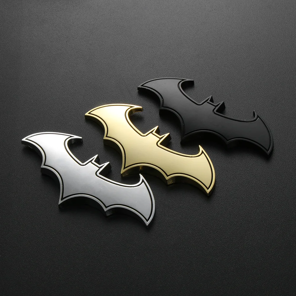 3d Auto Aufkleber Metall Fledermaus Aufkleber Gold/Silber/Schwarz Auto Fahrzeug Emblem Schwanz Abzeichen cool