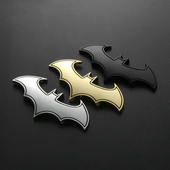 3d Auto Aufkleber Metall Fledermaus Aufkleber Gold/Silber/Schwarz Auto Fahrzeug Emblem Schwanz Abzeichen cool