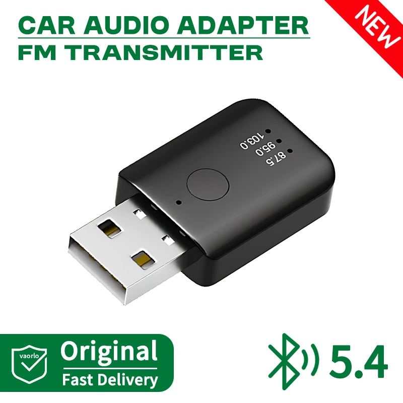 Bluetooth 5,4 FM Sender Mit Mikrofon Freisprechen Anruf USB Wireless Adapter Verlustfreie Stereo Musik Audio