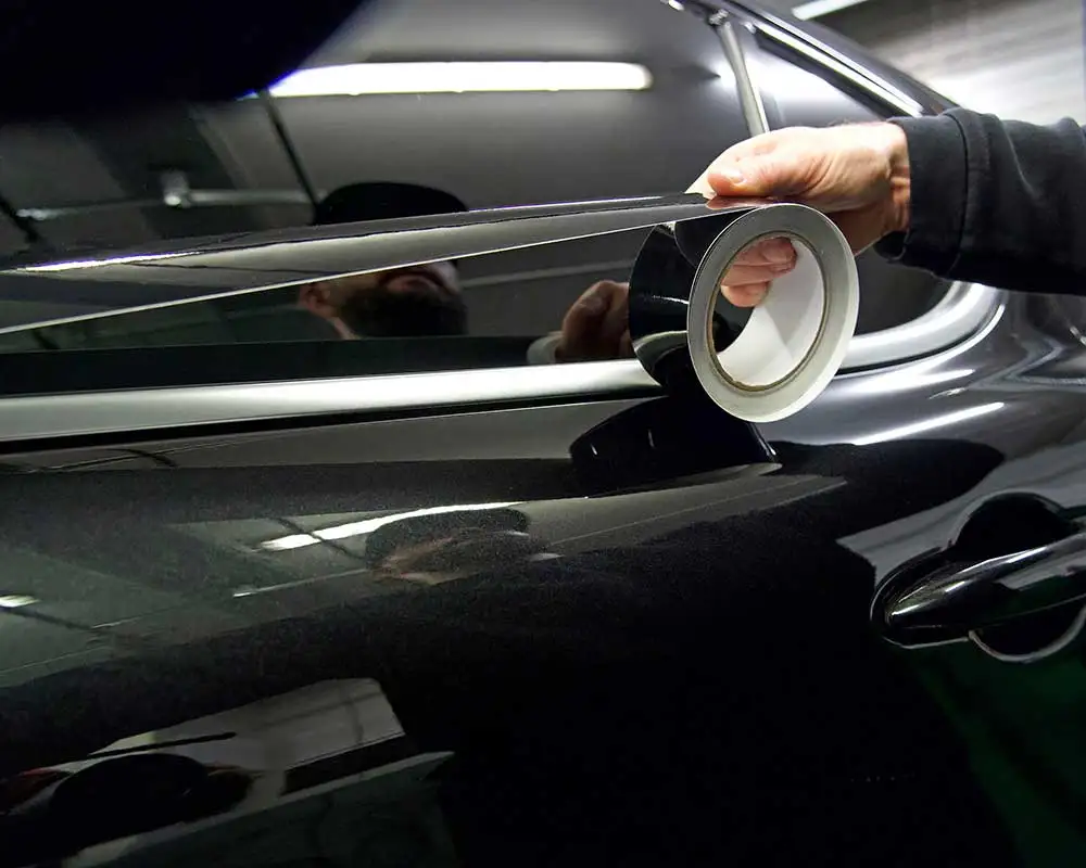 Glänzend schwarze Vinyl Wrap Strip Tape Car Wrap Folie – Bild 5