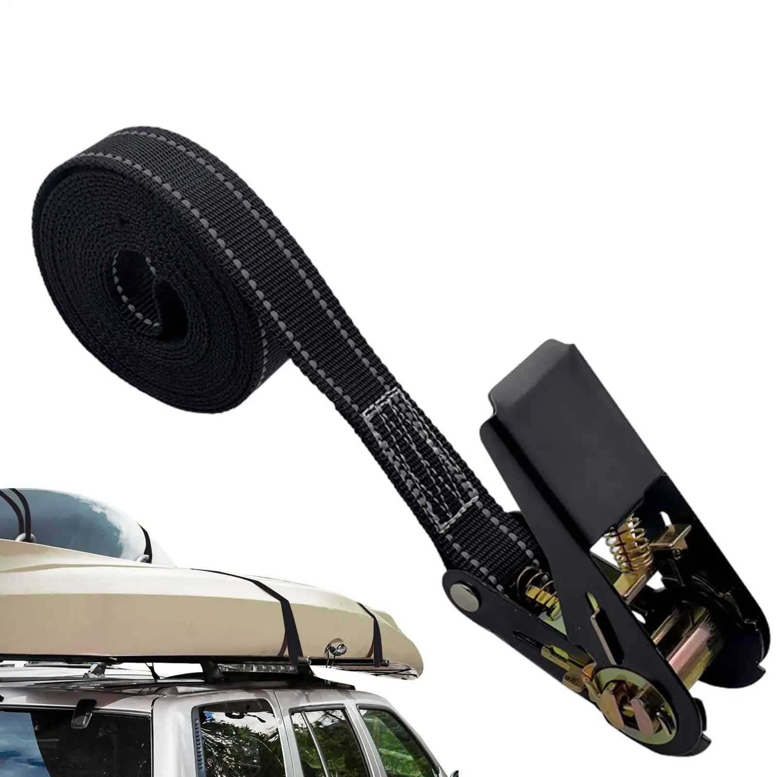 4/6m Auto-Ladungssicherungsgurte, Schwerlast-Anhängergurte, Verstellbare Auto-Gepäckspanner, 800KG (2 Stück)