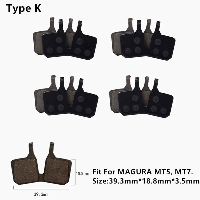 4 Paar Fahrrad MTB Halbmetallische Scheibenbremsbeläge für Shimano B01S G01S A01S XTR XT SLX Deore Sram Guide