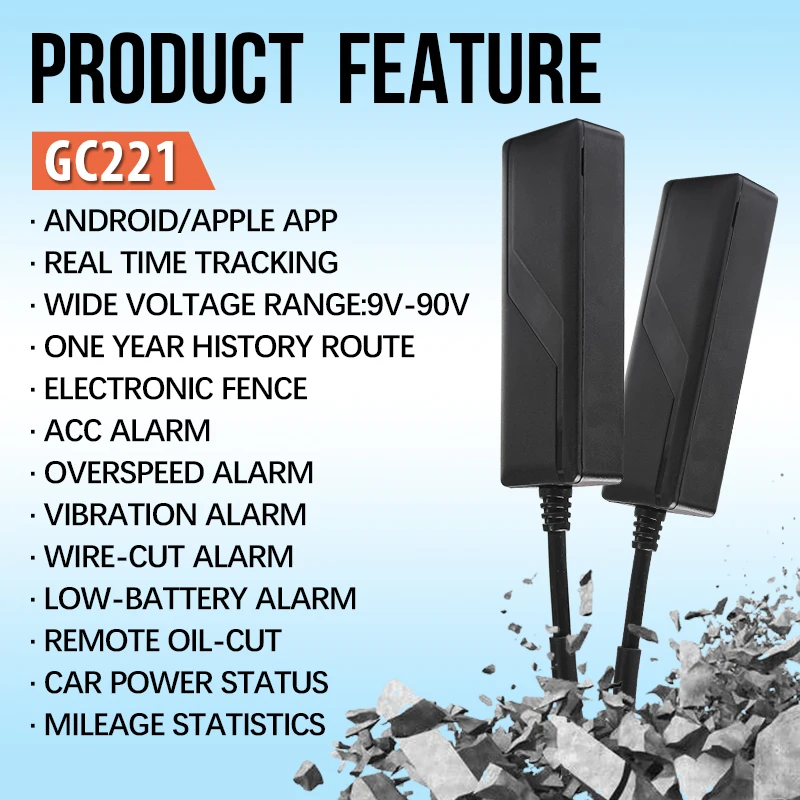 AUTO GPS TRACKER GC221 AUTO ALARMA GPS LOCATOR MOTORRAD GPS TRACKER AUTO FAHRZEUG GPS TRACKER MINI GPS MOTO