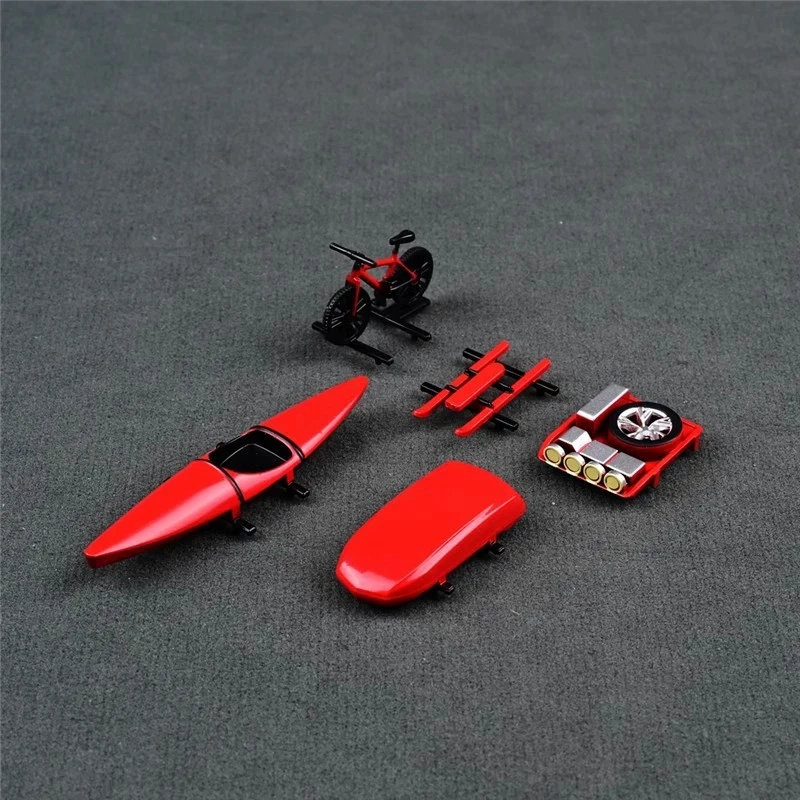 Zubehör Dachbox Fahrrad-Kajak-Gepäckträger-Set für 1:64 1/64 Automodell Nur Teile OHNE AUTO