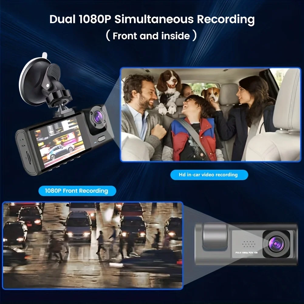 1080P Dual-Kamera-Dashcam für Autos, vorne und innen, Autokamera – Bild 4