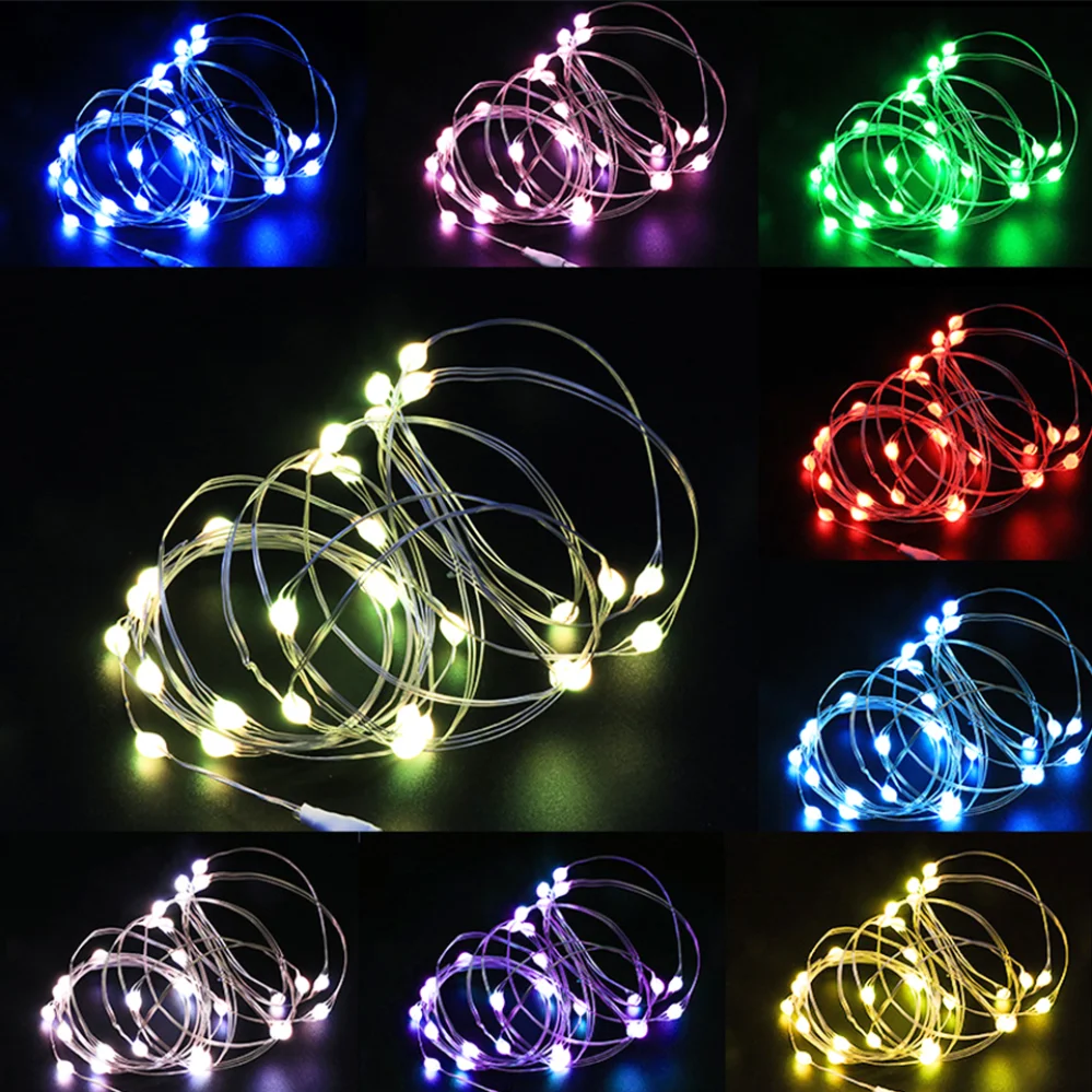 5/10/20M USB LED Lichterketten Kupfer Silber Draht Girlande Licht Wasserdicht Fairy Lichter Für Weihnachten