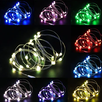 5/10/20M USB LED Lichterketten Kupfer Silber Draht Girlande Licht Wasserdicht Fairy Lichter Für Weihnachten