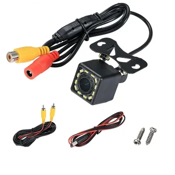 Weitwinkel-HD-Auto-Rückfahrkamera Rückfahrvideo-Fahrzeugkamera Backup-Rückfahrkamera 12 LED