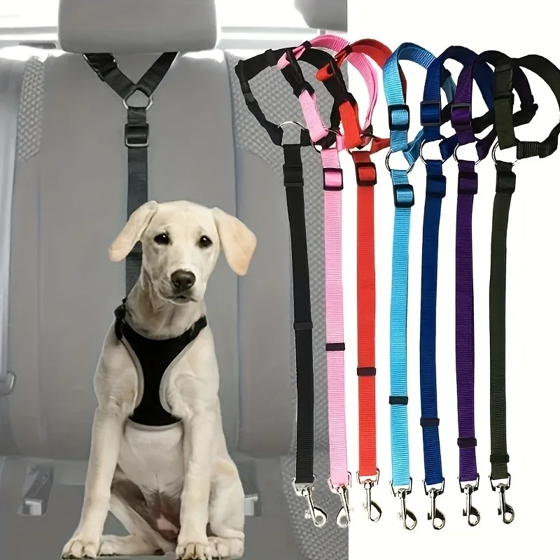 1 Verstellbarer Sicherheitsgurt für Hunde mit G-förmiger Haltevorrichtung - Geeignet für SUVs, Limousinen