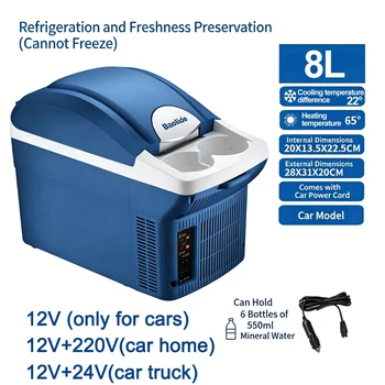 8L 6L Auto-Kühlschrank mit Kühl- und Heizfunktion DC12V 220V 24V für Auto und Zuhause Mini-Kühlschrank