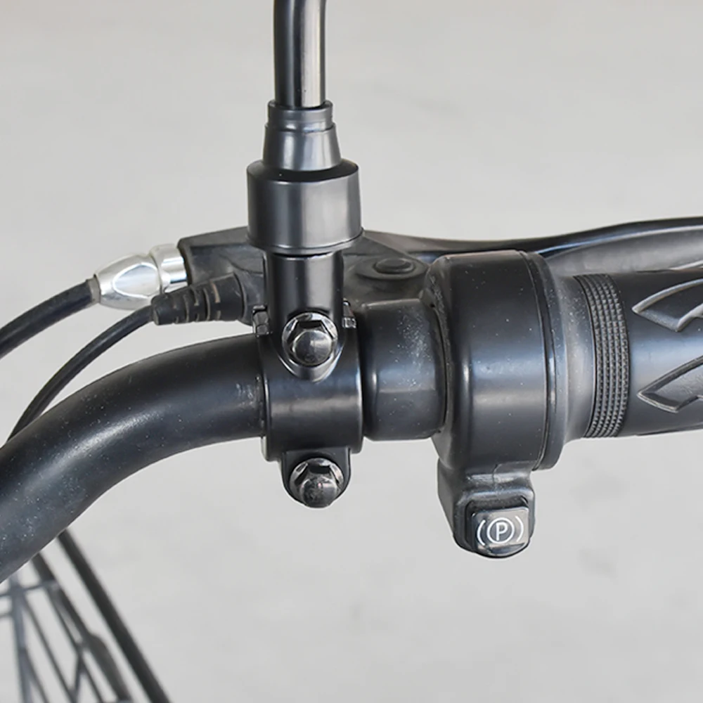 Motorrad Zubehör Schwarz Silber Spiegel Halterung Clamp (2 Stück) – Bild 6