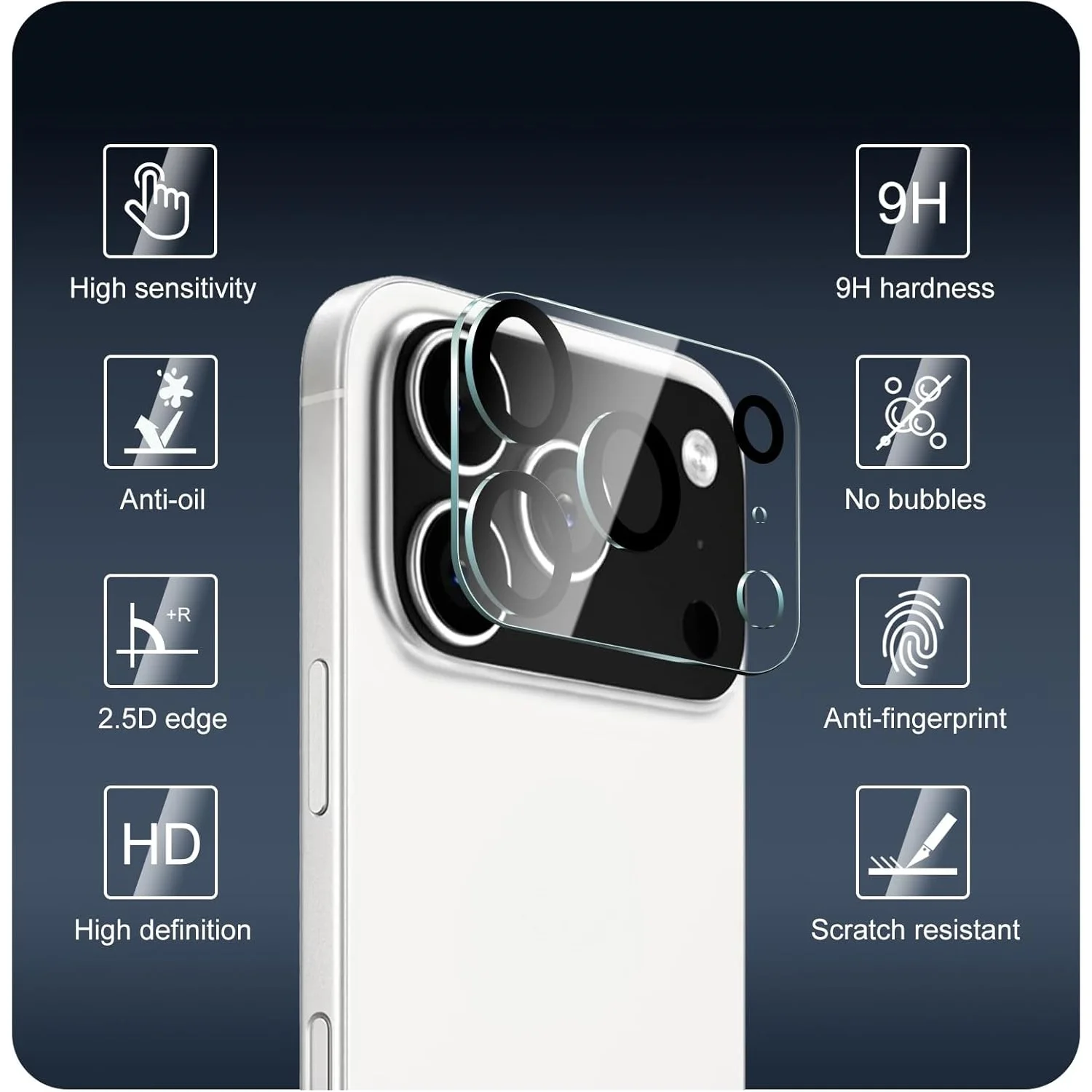 Gehärtete Glas-Kameralinsen-Schutzfolien für iPhone 18 Pro (3 Stück) – Bild 2