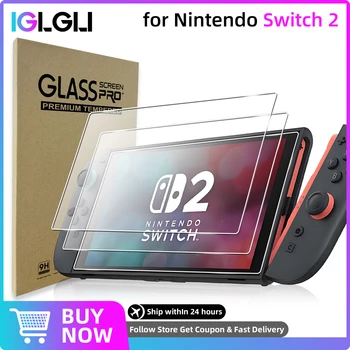 9H gehärtetes Glas für Nintendo Switch 2 Displayschutzfolie, HD Clear Anti-Scratch Protective Film Switch2